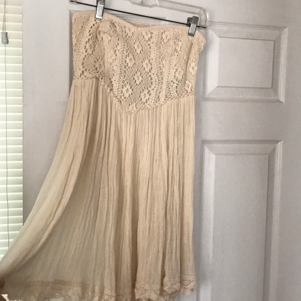 Strapless off white dress